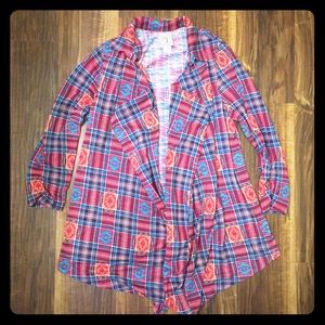 NWOT 3/4 Sleeve Tribal Collared Cardigan